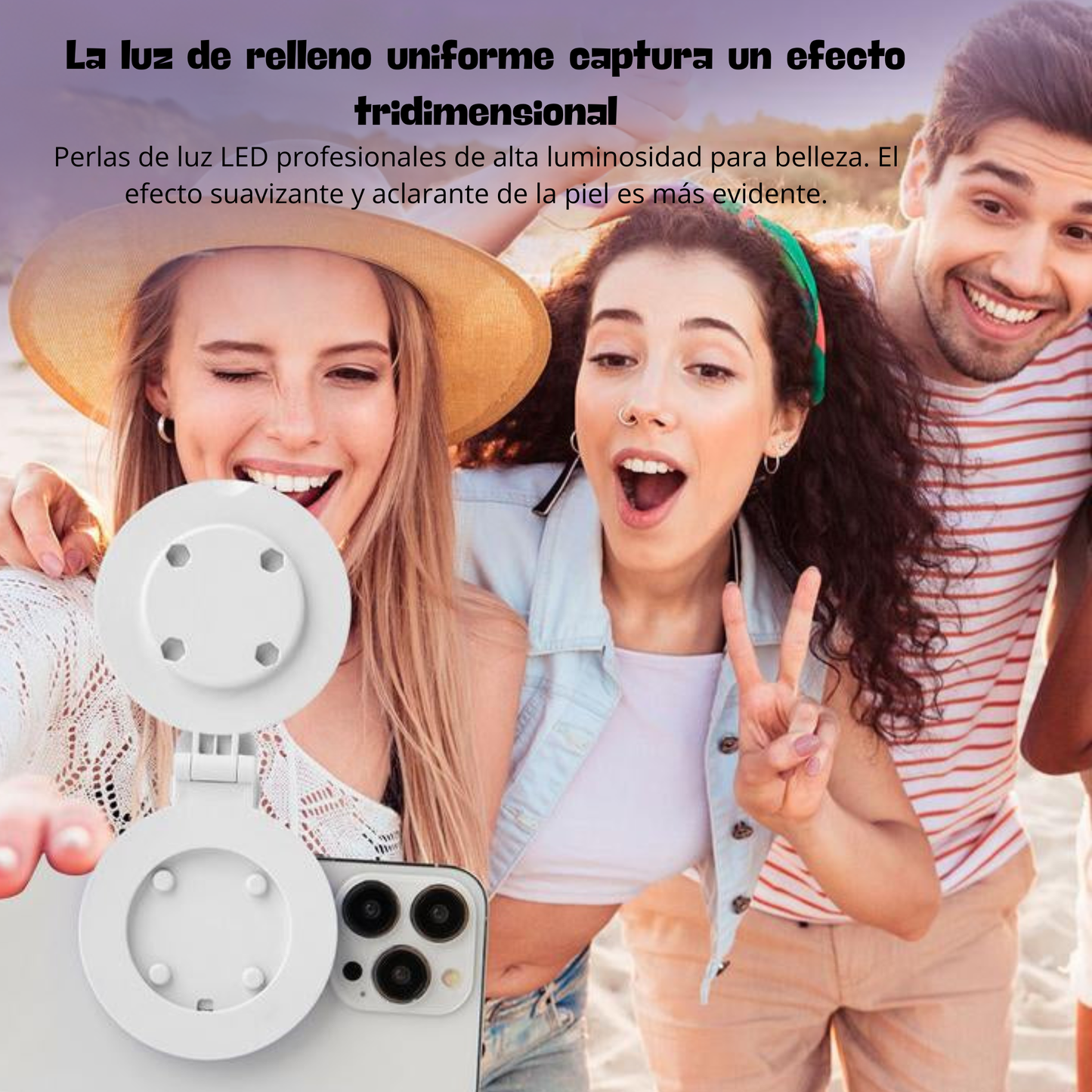 LumiGo 360° LED Ring Light with Mirror & Phone Holder