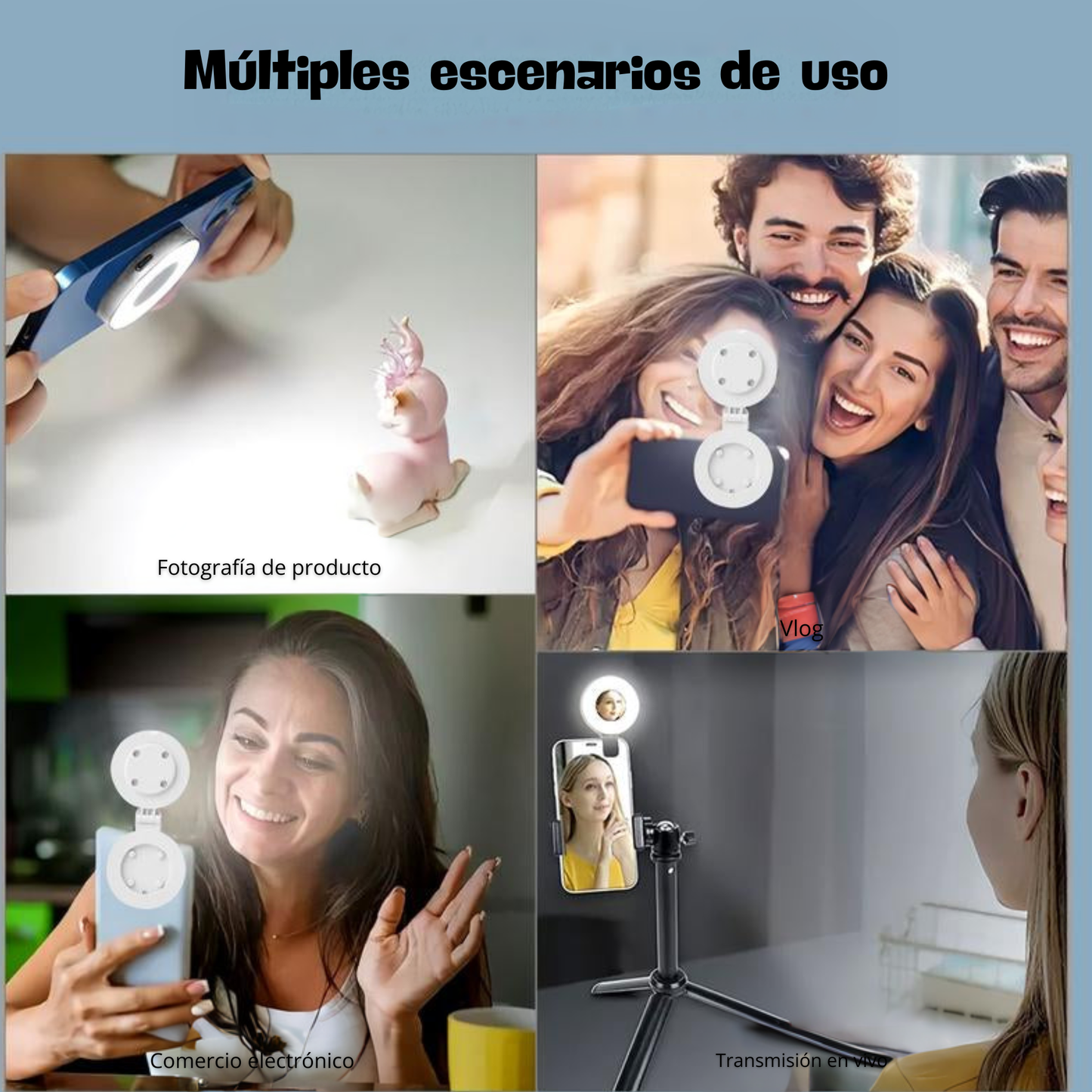 LumiGo 360° LED Ring Light with Mirror & Phone Holder