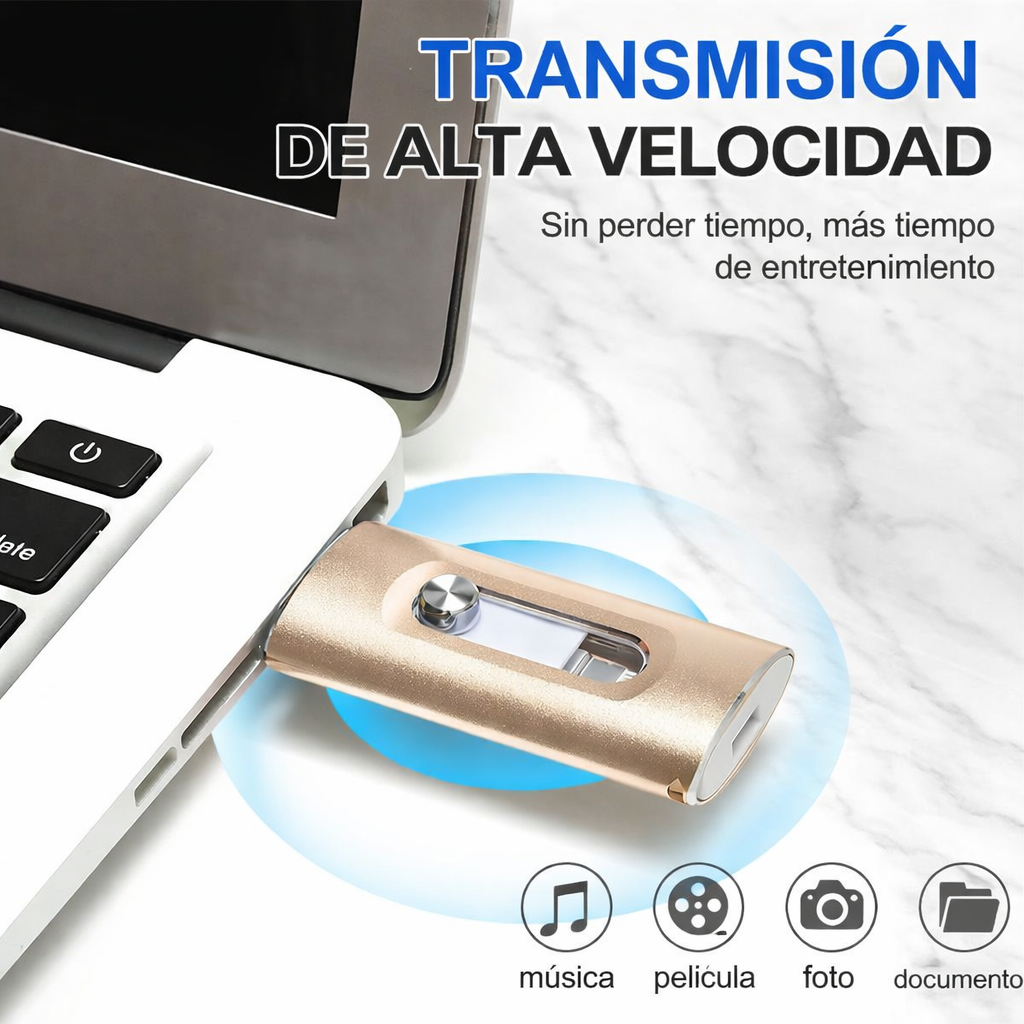 Memoria USB 4 en 1 – 128GB | Alta Velocidad y Multidispositivo